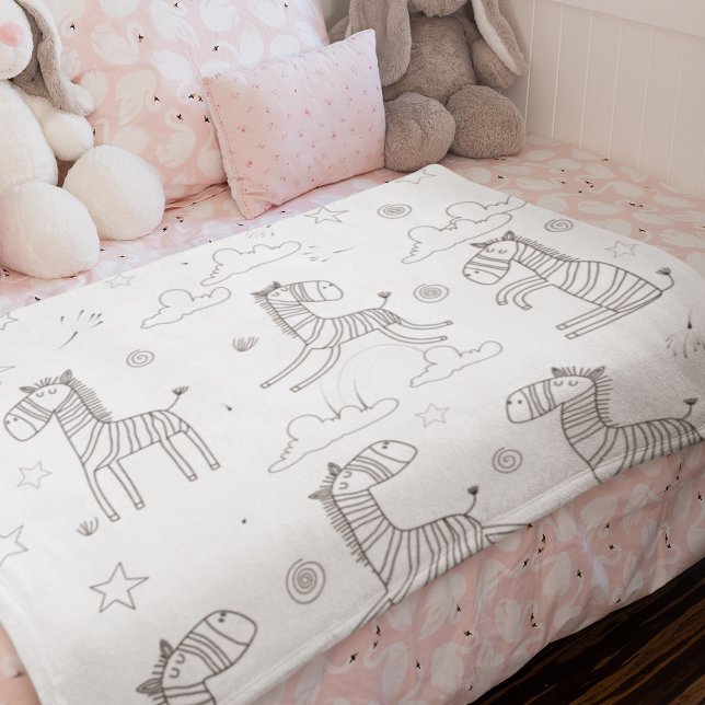 Cobertor Sherpa Conjunto de Linhas Zebra Animal (Zebra Animal Line Set Sherpa Blanket-- small size)