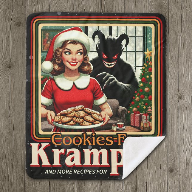 Cobertor Sherpa Cookie For Krampus Merry Krampus Christmas Horror (Criador carregado)