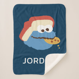 Cobertor Sherpa Cookie Monster Camp Cookies Adicione seu nome