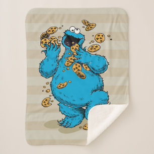 Cobertor Sherpa Cookie Monster Crazy Cookies
