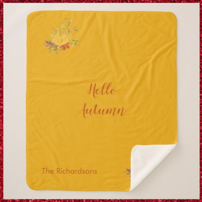 Cobertor Sherpa Cor da Pumpkin de outono Russo (Criador carregado)