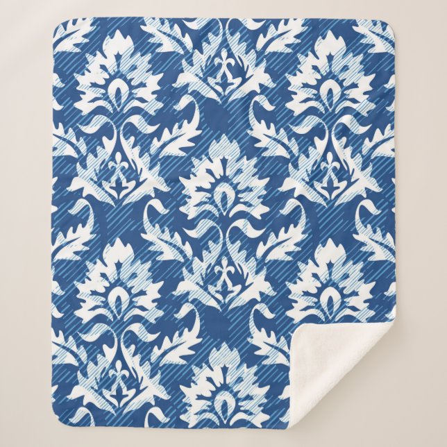 Cobertor Sherpa Cor damasco sem costura (Frente)