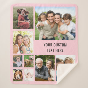 Cobertor Sherpa Cor de Foto 9 Personalizada Rosa