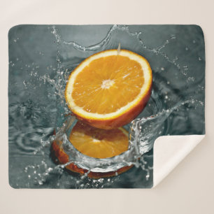 Cobertor Sherpa Cor de laranja positiva suculenta para o humor vit