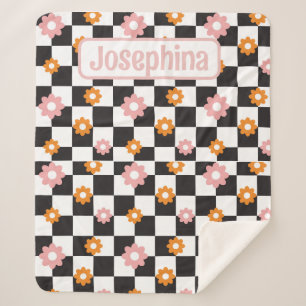 Cobertor Sherpa Cor-de-rosa e laranja retrorreflectores personaliz
