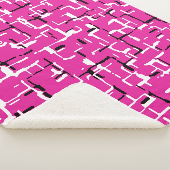 Cobertor Sherpa Cor-de-rosa magenta-rosa-branca (3/4)
