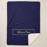 Cobertor Sherpa Cor sólida - Marinho azul moderno<br><div class="desc">Modelo personalizado designs personalizados. Personalize com seu próprio nome,  um presente de excelente para qualquer um,  inclusive você mesmo.</div>