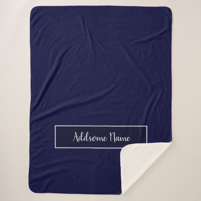 Cobertor Sherpa Cor sólida - Marinho azul moderno (Frente)