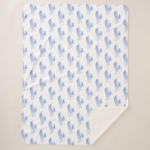 Cobertor Sherpa Coração Dourada de Brilho Roxo do Unicórnio