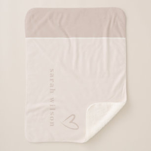 Cobertor Sherpa Coração Rosa Mínimo Simples e Elegante Clássic