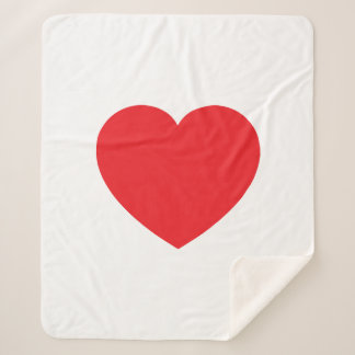 Cobertor Sherpa Coração Vermelho Gráfico Branco Moderno Simples