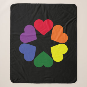 Cobertor Sherpa Corações do orgulho LGBT