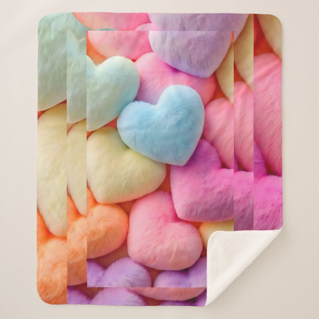 Cobertor Sherpa Corações Fleece Blanket (Frente)