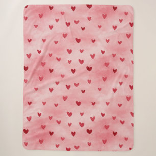 Cobertor Sherpa Corações Vermelhos Rosa Amor