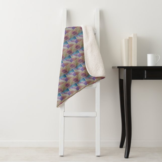 Cobertor Sherpa Coral Reef Abstrato Art (In Situ)