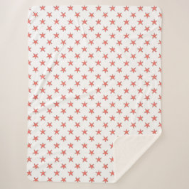 Cobertor Sherpa Coral Starfish Pattern