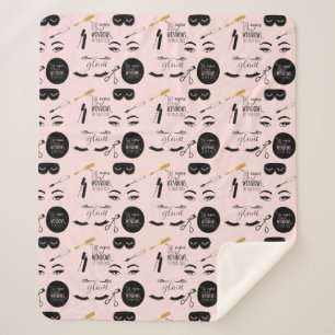 Cobertor Sherpa Coram as pestanas Dourados pretas cor-de-rosa Glam