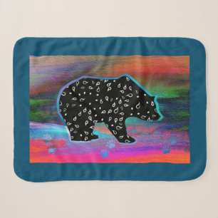 Cobertor Sherpa Cores Claras do Norte de Espírito Urso Preto
