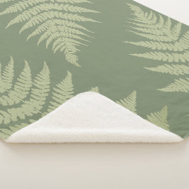 Cobertor Sherpa Cores de Fundo Personalizadas Woodland Fern Leves