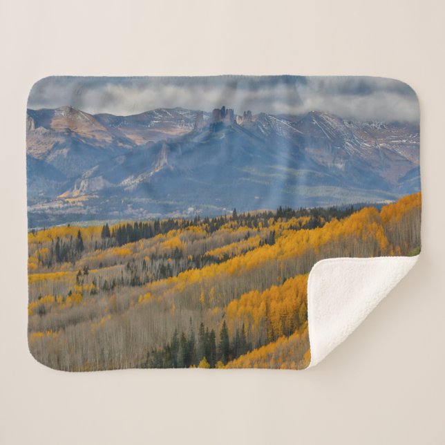 Cobertor Sherpa Cores de outono em Aspen Groves (Frente (Horizontal))