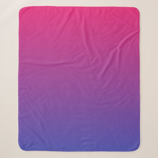Cobertor Sherpa Cores gradiente rosa e roxo (Frente)