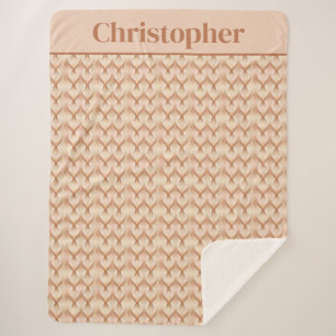 Cobertor Sherpa Cores Neutras Bege Marrom Creme Monograma