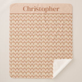 Cobertor Sherpa Cores Neutras Bege Marrom Creme Monograma 