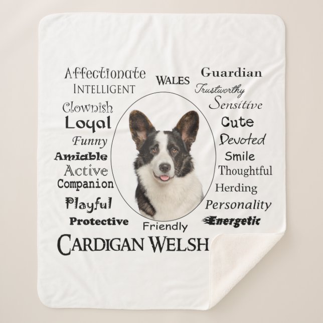 Cobertor Sherpa Corgi Traits (Frente)