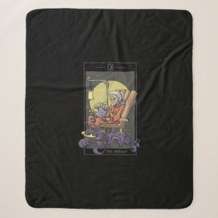 Cobertor Sherpa Cortagem de Sewing Hermit Tarot Card Entalhe