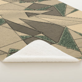 Cobertor Sherpa Corte triangular bege em 'fundo verde escuro'