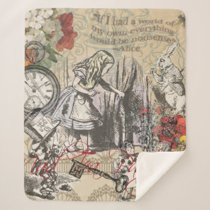 Cobertor Sherpa Cortina Clássica de Arte das Aventuras de Alice no