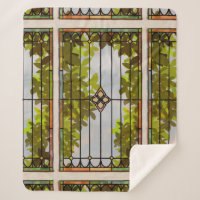 Cortina de janela de vitral de jardim vitoriano