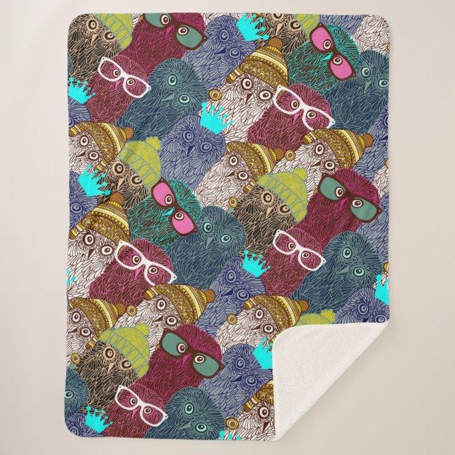 Cobertor Sherpa Coruja na coroa (Frente)