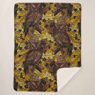 Cobertor Sherpa Corujas de outono