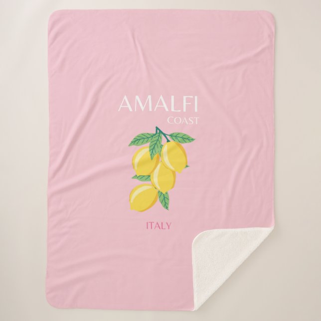 Cobertor Sherpa Costa Amalfi, Sala De Papoilas, Rosa (Frente)