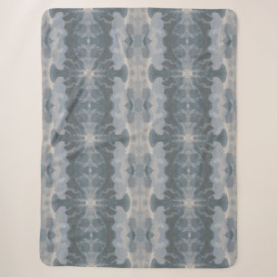 Cobertor Sherpa Costeira Shibori Azuis Oceânicos Suaves & San