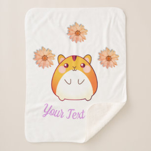 Cobertor Sherpa Costume bonito do hamster de Kawaii