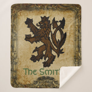 Cobertor Sherpa Costume desenfreado heráldico do leão
