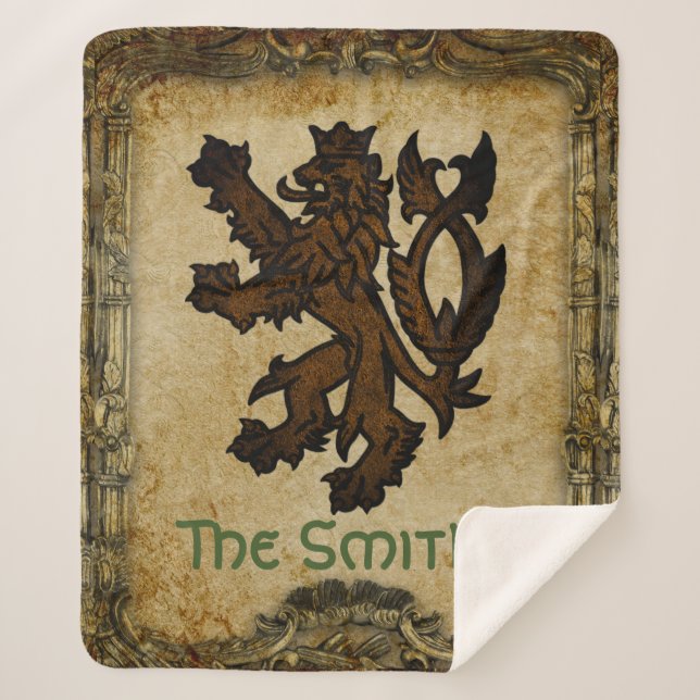 Cobertor Sherpa Costume desenfreado heráldico do leão (Frente)