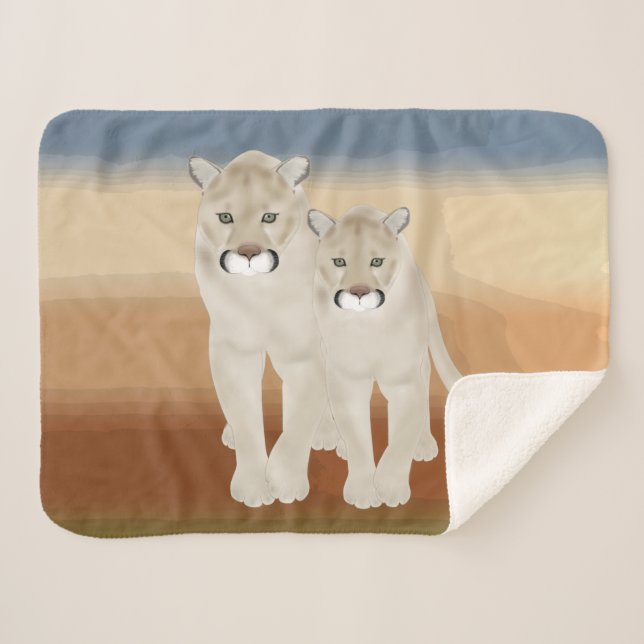 Cobertor Sherpa Cougars (Frente (Horizontal))