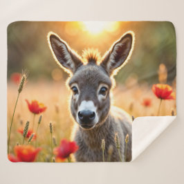 Cobertor Sherpa Countryside burkey curioso olhos arte pacífica