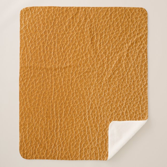 Cobertor Sherpa Couro Castanho, Fundo De Textura Fechada. (Frente)