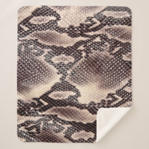 Cobertor Sherpa Couro-cobra: textura castanha sem costura