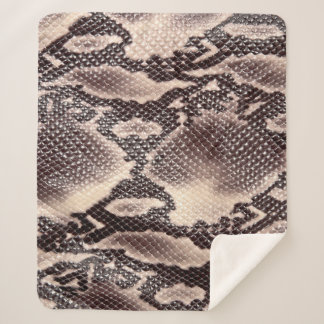 Cobertor Sherpa Couro-cobra: textura castanha sem costura