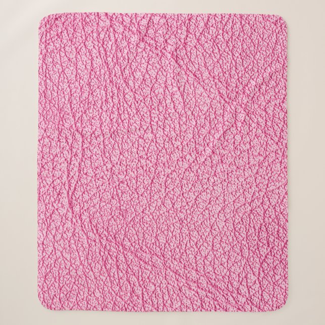 Cobertor Sherpa Couro cor-de-rosa, fundo texturizado. (Frente)