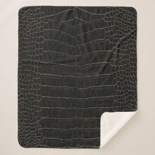 Cobertor Sherpa Couro crocodilo luxurioso: textura têxtil.