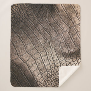 Cobertor Sherpa Couro Elegante Fechado: Padrão Texturizado