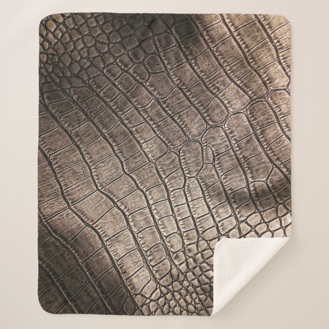 Cobertor Sherpa Couro Elegante Fechado: Padrão Texturizado (Frente)