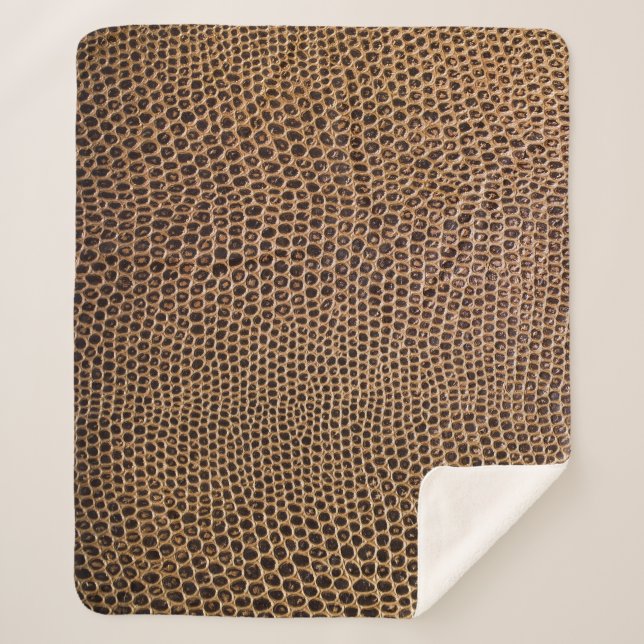 Cobertor Sherpa Couro Escuro: Fundo Simples Elegante (Frente)