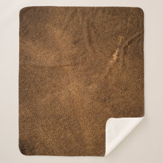 Cobertor Sherpa Couro marrom envelhecido: Textura clássica